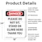 Signmission Please Do Not Sit Stand Or Climb, 18 in W x Rectangle, Plastic OS-2PACK-DS-P-1824-V-2106 - alternate 2
